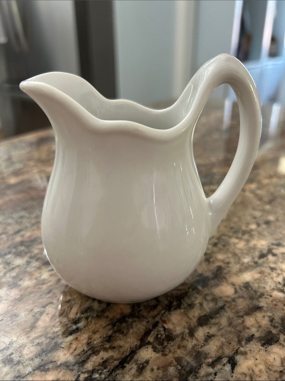 JACKSON Vintage White Ceramic Scalloped Creamer Pitcher